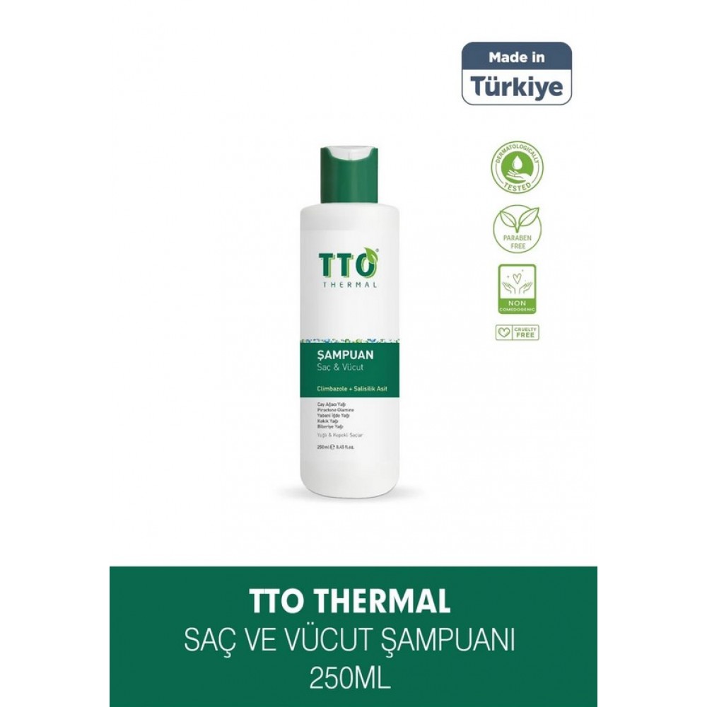 TTO Climbazole Ve Çay Ağacı Içeren Saç Ve Vücut Şampuanı 250 ml